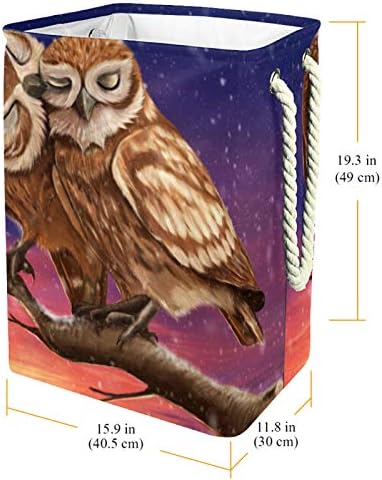 NDKMEHFOJ Winter Cuty Owls korpe za veš korpe vodootporni Sorter za prljavu odjeću sklopiva meka ručka šarena za kućne odvojive nosače