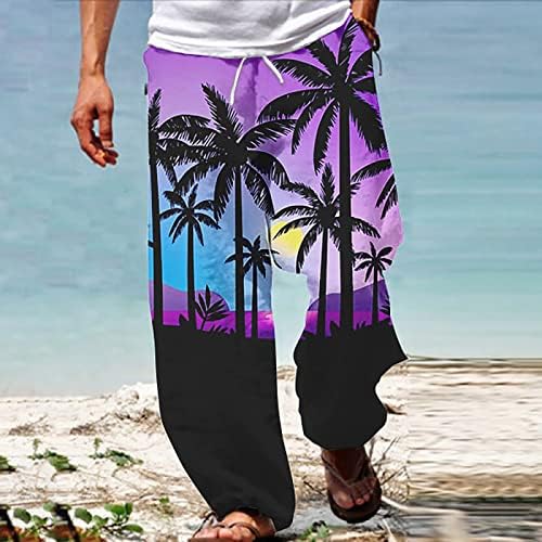 Muški casual joggers duksevi ljetni baggy plaža hlače tropsko ispis struk struka pune dužine muške planinarske
