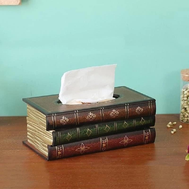Ylyajy Retro Reform Book rezervat tkiva Vintage Drvena salveta za pohranu Kućište za pohranu Kućni dekor