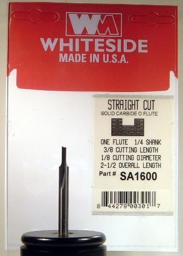 Whiteside usmjerivač bita sa1600 o-flauta s ravnim bitnom s čvrstom karbidom 1/8-inčnim promjerom rezanja