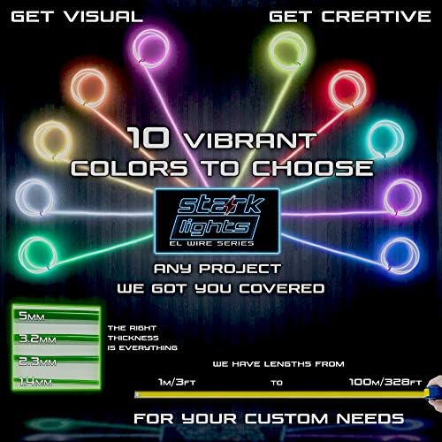 3m / 9,8ft Extra Slop 5,0 mm - Ljubičasta Neon LED svjetlo Glow El Wire - Pokreće USB port - Craft Neon žičana žica String za DIY projekt Kostim pribor Cosplay
