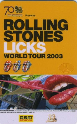 Rolling Stones 2003 Neiskorišteno ulaznica za koncert Bangkok Gold
