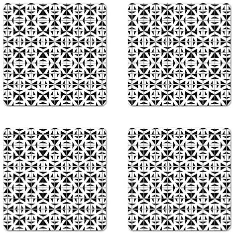 Ampesonne Moderan podrumski set od četiri, ilustracija kvadrata formiranih od jednobojnih nepravilnih pruga