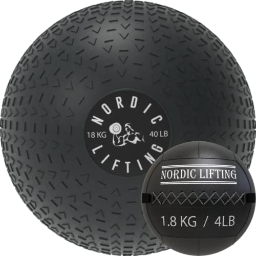 Nordijsko podizanje Slam Ball 40 lb snop sa zidnom kuglicom 4 lb