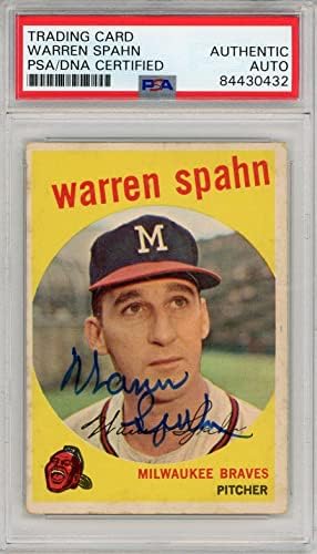 Warren Spahn Autographied 1959 kartice za predjelu 40 - bejzbol ploče sa autogramiranim karticama