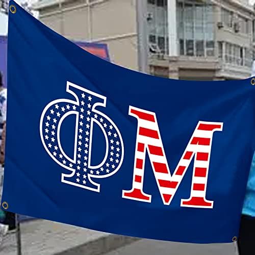 Koristi se za PHI Mu 3 × 5FT America zastava sa četiri mesinga za plavu pozadinu Dvostruki baner ukrasa