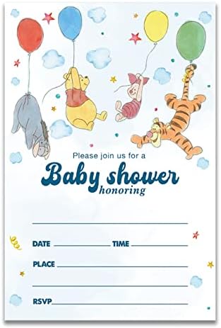 Dolimifa Classic Winnie The Pooh Baby Shower pozivnice popunite stil Winnie The Pooh Bear Baby Shower poziva
