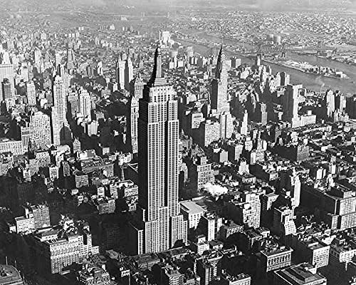 Empire State & amp; Chrysler zgrada, New York 11x14 Silver Halide Photo Print