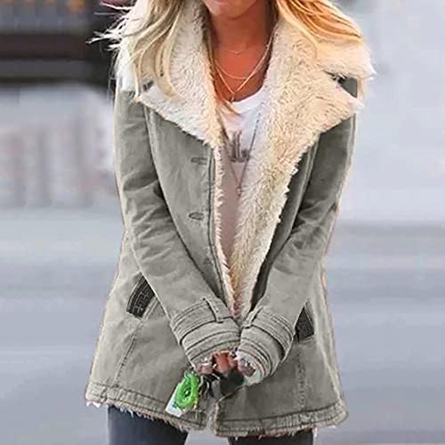 Tanka modna kardigan ženska jakna zimske jakne sa džepom toplim trendi kaputom nejasno runo odijelo