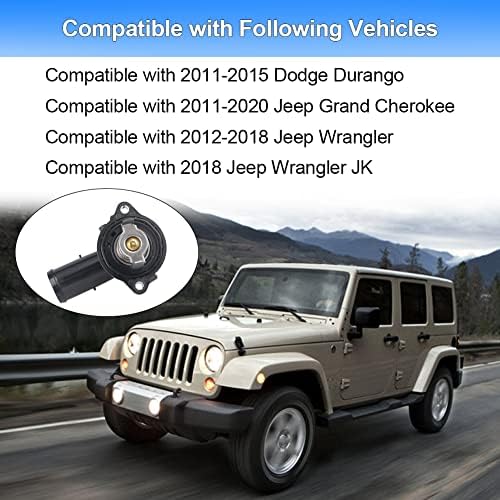 Womphe Montin Coolant Termostat Montaža kompatibilna sa DURANGO 2011-2015, Jeep Grand Cherokee 2011-2015,