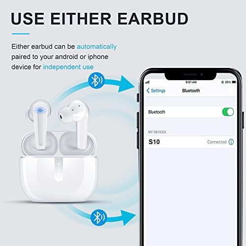 Layajia bežični uši, bežični slušalice za uklanjanje buke sa Bluetooth 5.1, kontrola dodira, 20h za reprodukciju,