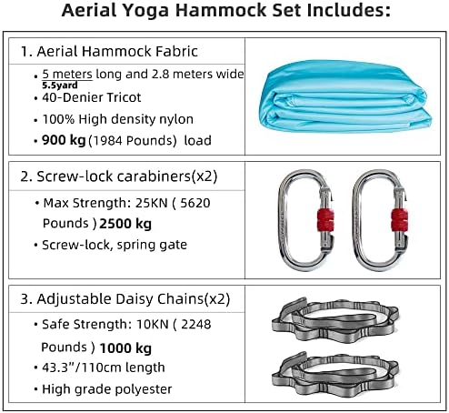 Prethodna fitnes 5m Aerial Yoga Hammock Yoga Swing Set Premium najlonska zračna svilena tkanina Yoga kaiš