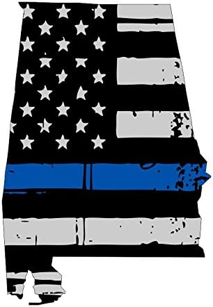 Alabama Tattered tanki plavi linik za zastavu našim muškarcima i ženama za provedbu zakona naljepnica naljepnica