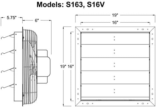 Fanpac Springfield S163 Zidni Izduvni Ventilator Sa 3 Brzine Zatvarača, 16, Siva
