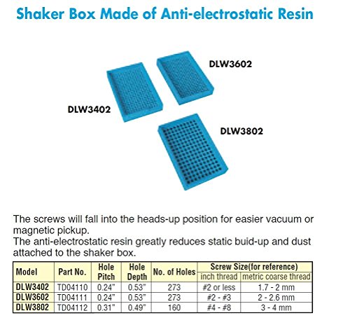 Nitto Kohki TD04111 kutija za šejker, Model DLW3602, 2 - #3 Veličina zavrtnja, Anti-elektrostatička smola