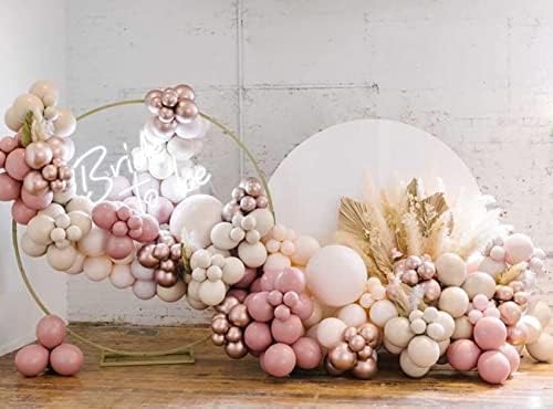 Dvostruko punjeni DIY balon luk Garland Kit - Retro Dusty Pink marelica krema breskva Baloni za Baby&svadbeni tuš, Rođendanska zabava, vjenčanje, Grad, godišnjica Party