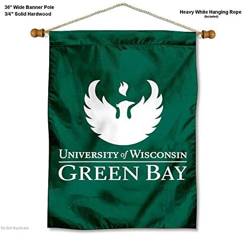 Wisconsin Green Bay Phoenix Logo Dvostrana kuća zastava i set za baner za drvo