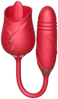 Vibrator ruže za žene za žensko zadovoljstvo - 3 u 1 klitolografskom stimulatoru Jezik lizanje vibratora