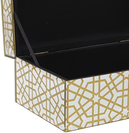 CosmoLiving by Cosmopolitan Drvena kutija za nakit s geometrijskim šarkama, Set od 2 11, 9 W, zlato