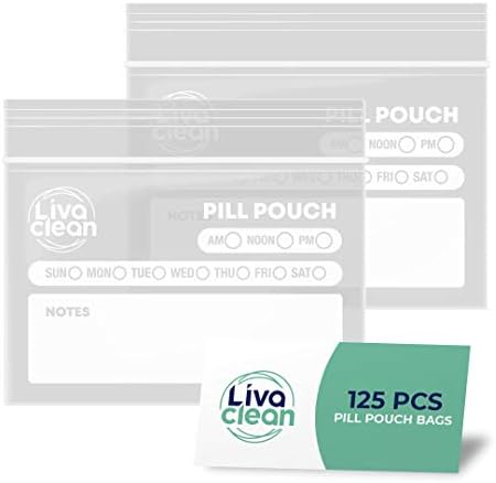 LivaClean 125 pakovanje nadograđene debljine pilula za lijekove - paketi putnih lijekova, torbe za pilule,