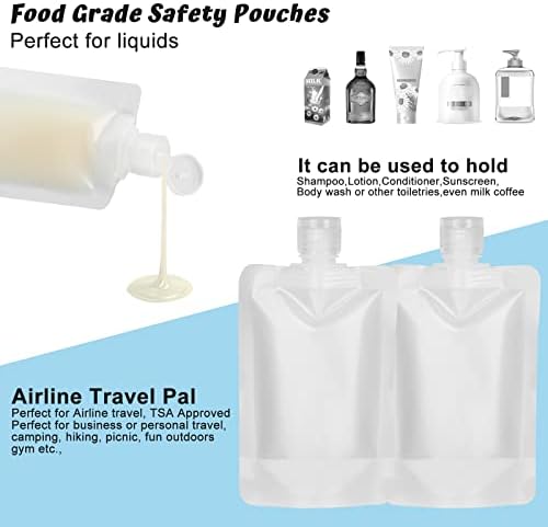 Putne torbice za toaletne potrepštine 19 pakovanja, TSA odobrene stisnute ravne bočice, Dopunjive posude
