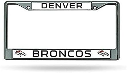 RICO Industries NFL Denver Broncos Standard Chrome Licencne ploče, 6 x 12.25