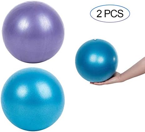 2 pakovanje kuglica za 9 inča pilates, mala loptica za vježbanje s pipetom na naduvavanje za stabilnost,
