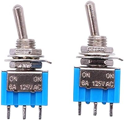 CZKE 10pcs Mini 3-pinski SPDT na / na 6A 125V AC 2 Pozicija Minijaturni preklopni prekidač MTS-102