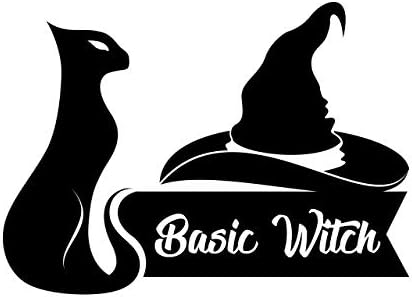 Osnovna vještica Halloween jesen - 5 inčni crni vinilni naljepnica za laptop ili drugi uređaj