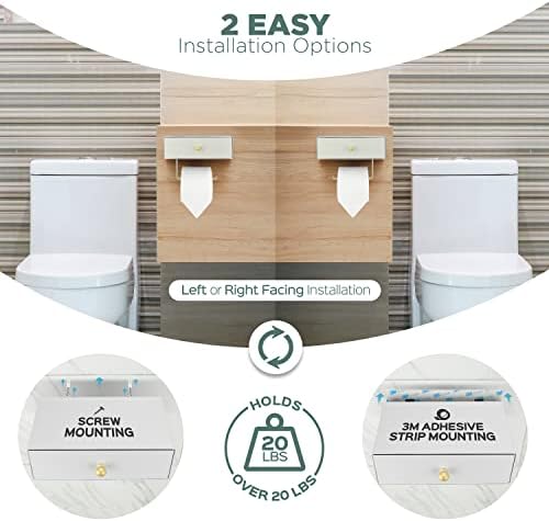 Atlas Home Toalet Paper Holder sa policama - Pljusak obrisa i skladišta odgovara bilo kojoj kupaonici, držite