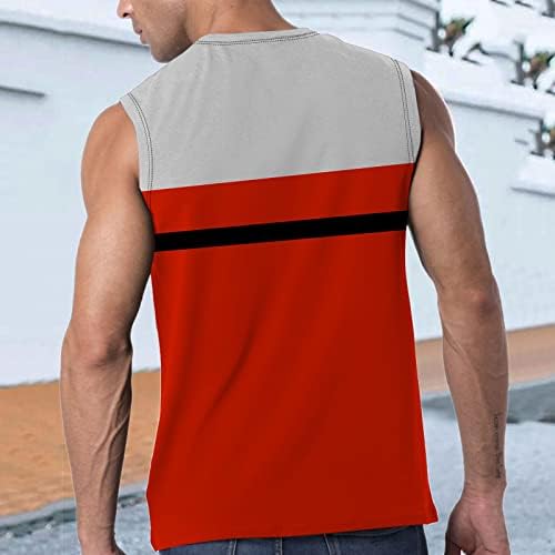 XXBR muški ljetni tenkovi boja blok blok patchwork majica bez rukava na plaži Top atletski trening sportski