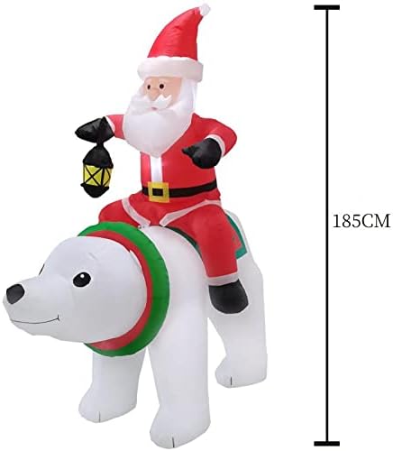Božićne ukrase na naduvavanje na otvorenom, 6.ft Dug polarni medvjed sa Santa Claus i Penguin Božićni eksplozivni