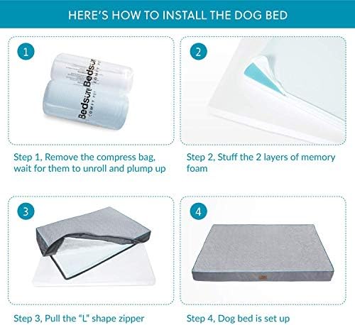Bedsure ortopedski krevet za izuzetno velike pse - XL Memory Foam pseći Kreveti, 2-slojni debeli krevet