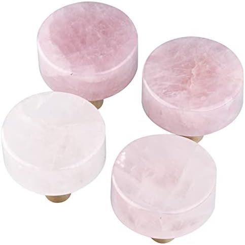 MookaitedeCor paket - 2 predmeta: Set 4 Abalone školjke Ormar za vijke i set od 4 ružičaste kvarcne ploče