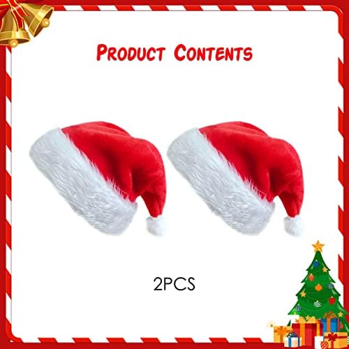 Božićni šešir, 2kom Santa šeširi za djecu Božić praznični šešir Classic crveni Unisex baršun Comfort Božić