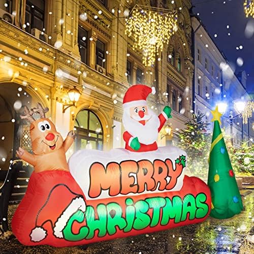 Hioasis dugi sretan božićni na napuhavanje santa sa božićnim drvećem na naduvažom, božićni udarac u dvorištu