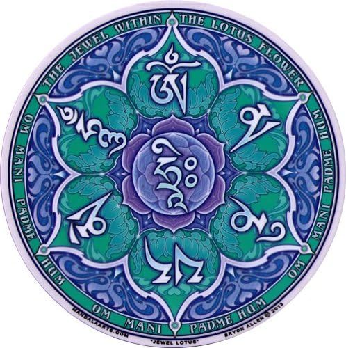 Mandala umjetnost Jewel Lotus - Duhovna naljepnica / naljepnica za prozor 4,5 prozirna