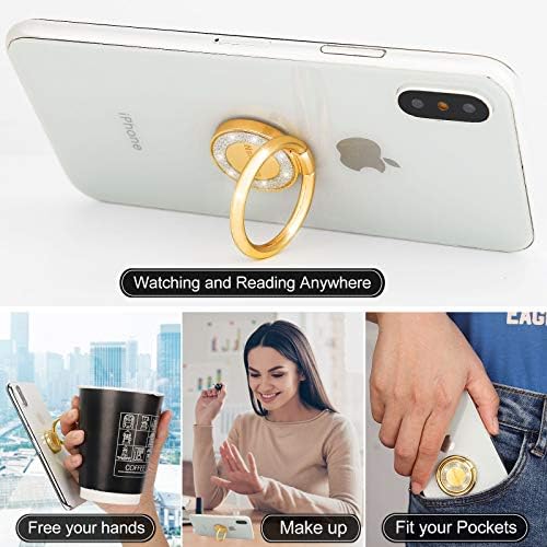 Nsiucion stalak za Držač prstena za mobilni telefon, sjajni nosač prstiju, metalni držač prstena za rotaciju
