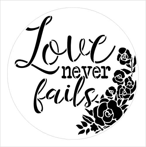 Ljubav nikad ne uspijeva stisniti Studior12 | Corinthians 13: 8 | Znak za farbanje | Oprema za ponovnu upotrebu