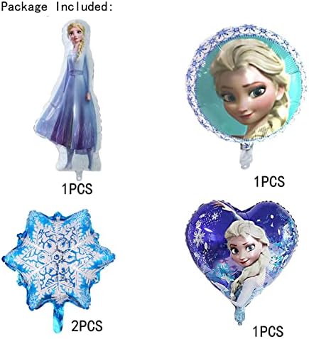 HTRY 5kom baloni sa smrznutom folijom za djecu rođendanski tuš za bebe Elsa ukrasi za tematske zabave