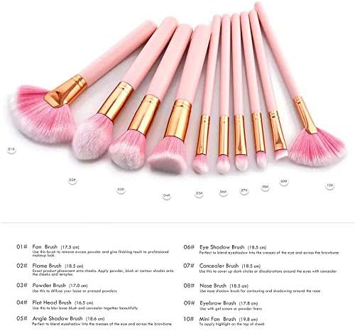 CFSNCM 10 / 4pcs četkice za šminku Set ružičasta drva za osnivanje profesionalne make up četkice Beauty