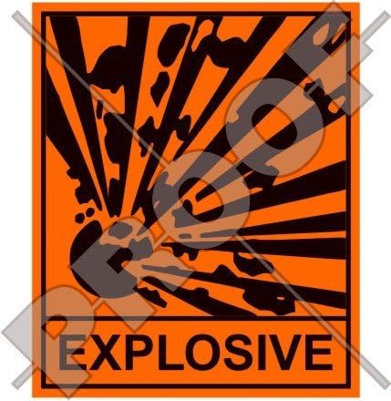Znak upozorenja o eksplozivnosti, eksplozija Opasnost od 4 Vinilna naljepnica, naljepnica