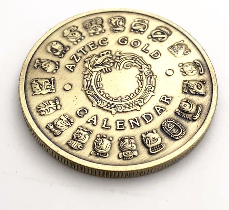 Igrajte se s jednom rukom, Meksiko Mayan Dot Boja Dragon pozlaćeni brončani komemorativni novčić Magic Coin