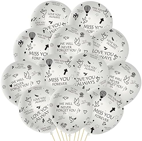 Pantide 37pcs Memorijalni baloni Set White Seimbrance sa pogrebnim proslavom životnog biorazgradivog balona