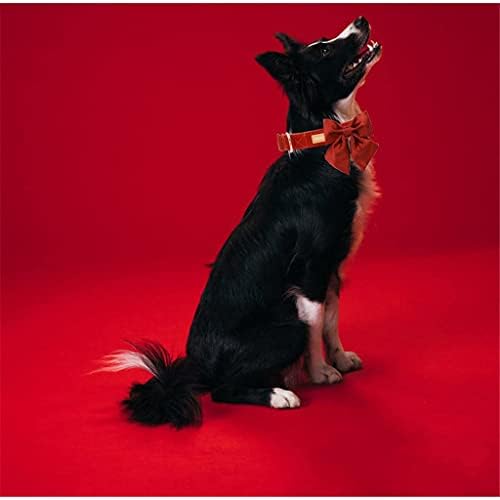 Xiulaiq Crvena svilena ovratnik štenad ovratnik sa bowtie podesivim ovratnikom za pse kućni ljubimac za