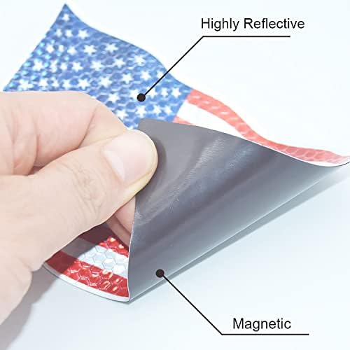 2 kom reflektirajuća američka zastava, 7 * 3,9 inča Patriotske magnetske naljepnice za ukrašavanje magnetske