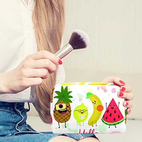 Ljetni ananas limun banana lubenica male torbice za malu šminku za torbicu Travel Kozmetička torba prijenosna toaletna torba za žene Djevojke Pokloni