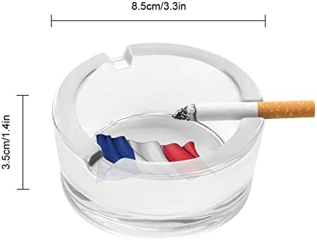 France Flag Glass Pepeo za cigarete otporne na vjetropet može tiskati Fancy Ash Lays za kućnu kancelariju
