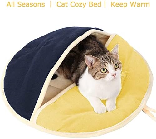 Udoban krevet za mačke, grijaće torbe za spavanje za mačke i igračke za miša za viseća vrata, mekani baršunasti