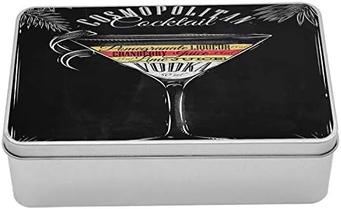 Ambesonne alkohola metala, vintage stil kozmopolitanskog koktel i recept za crtanje, višenamjenska pravokutna